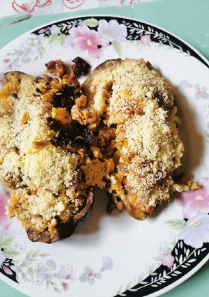 Una foto de Berenjenas rellenas keto