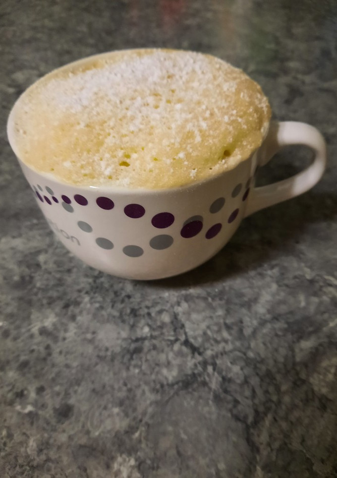 Una foto de Bizcocho rápido individual a la taza en microondas