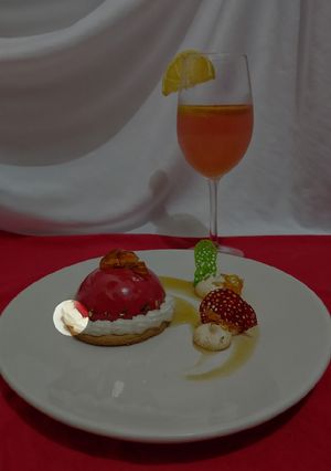 Una foto de Crema diplomática sabor ponche