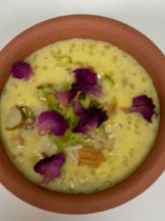 A picture of Brown Ground Rice 🌾 Phirni With Jaggery { Healthy }.