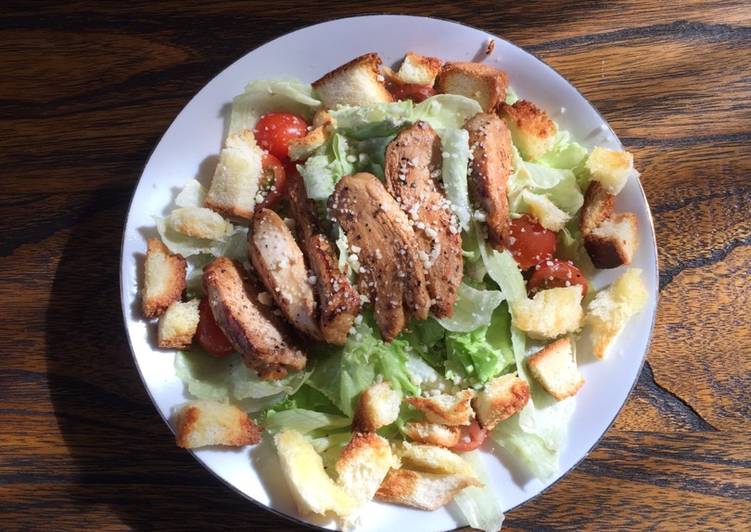 Caesar salad with chicken breast