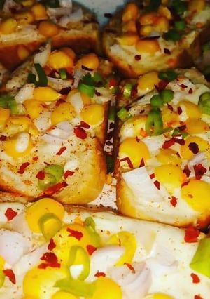 A picture of Corn Cheese Bruschetta.