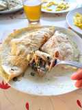 Creps de espinaca con pollo