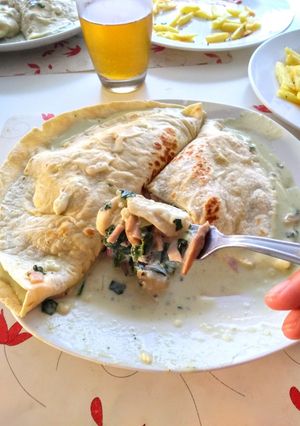 Una foto de Creps de espinaca con pollo