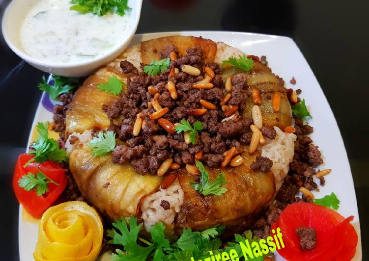 مقلوبة باذنجان عالطريقة الشامية