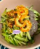 Gỏi dưa leo tôm khô + mắm tôm