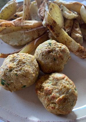 Una foto de Falafel integral de garbanzos en Airfryer 🧆🍘🤩