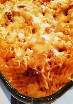 Una foto de Pasta gratinada con chorizo