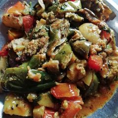 Baingan bhaji A picture of Baingan bhaji.