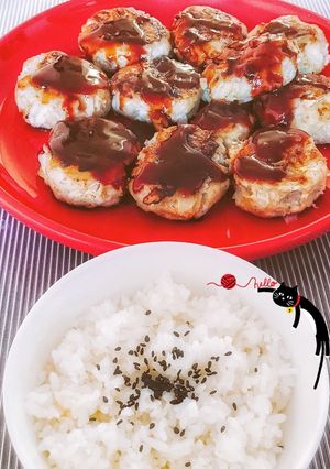 A picture of Ground Turkey Burger with Rice.
