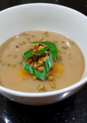 Foto resep Bubur kacang ijo plus pisang with fiber creme