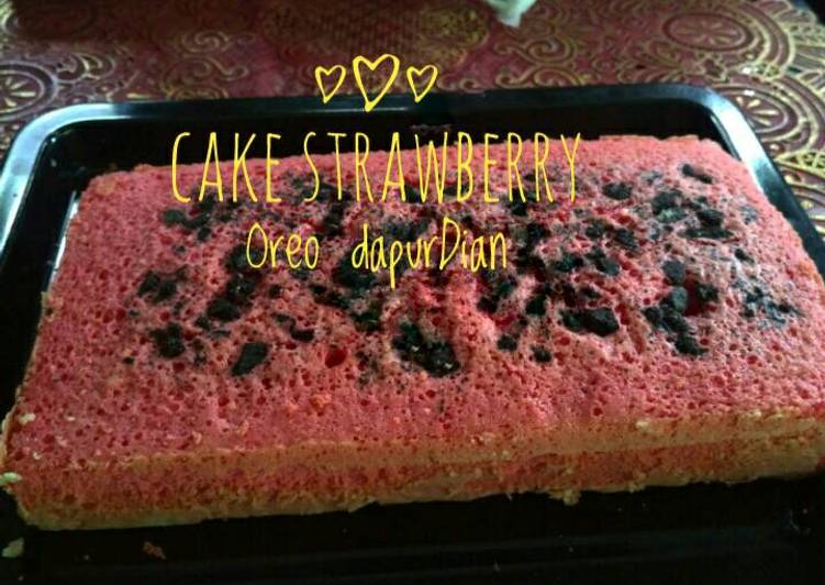 Resep Cake Stawberry Oreo (Bolu Strawberry) Anti Gagal