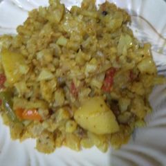 A picture of Aloo Gobhi Recipe(potatoes and cauliflower).