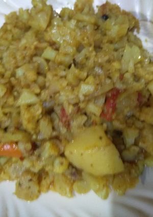 A picture of Aloo Gobhi Recipe(potatoes and cauliflower).
