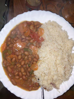 A picture of Rice with beans.