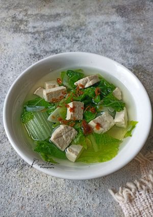 Foto resep Sop Bening Sawi Tahu