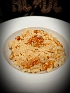 Une photo de Risotto gorgonzola et noix