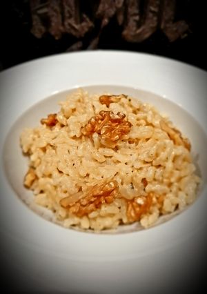 Une photo de Risotto gorgonzola et noix