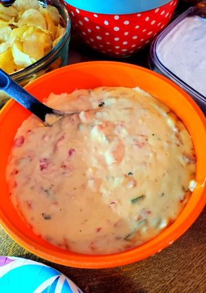 A picture of GameDay Smoked Cheese Dip.