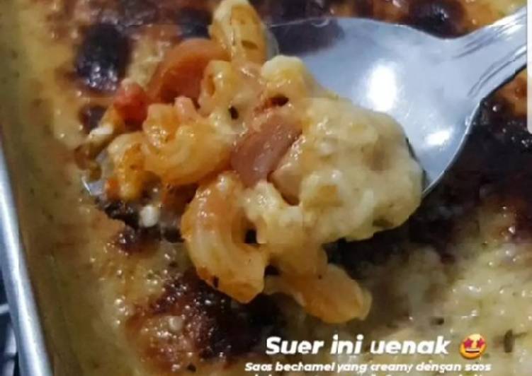 Cara Gampang Menyiapkan #34 macaroni bolognese with bèchamel souce Anti Gagal