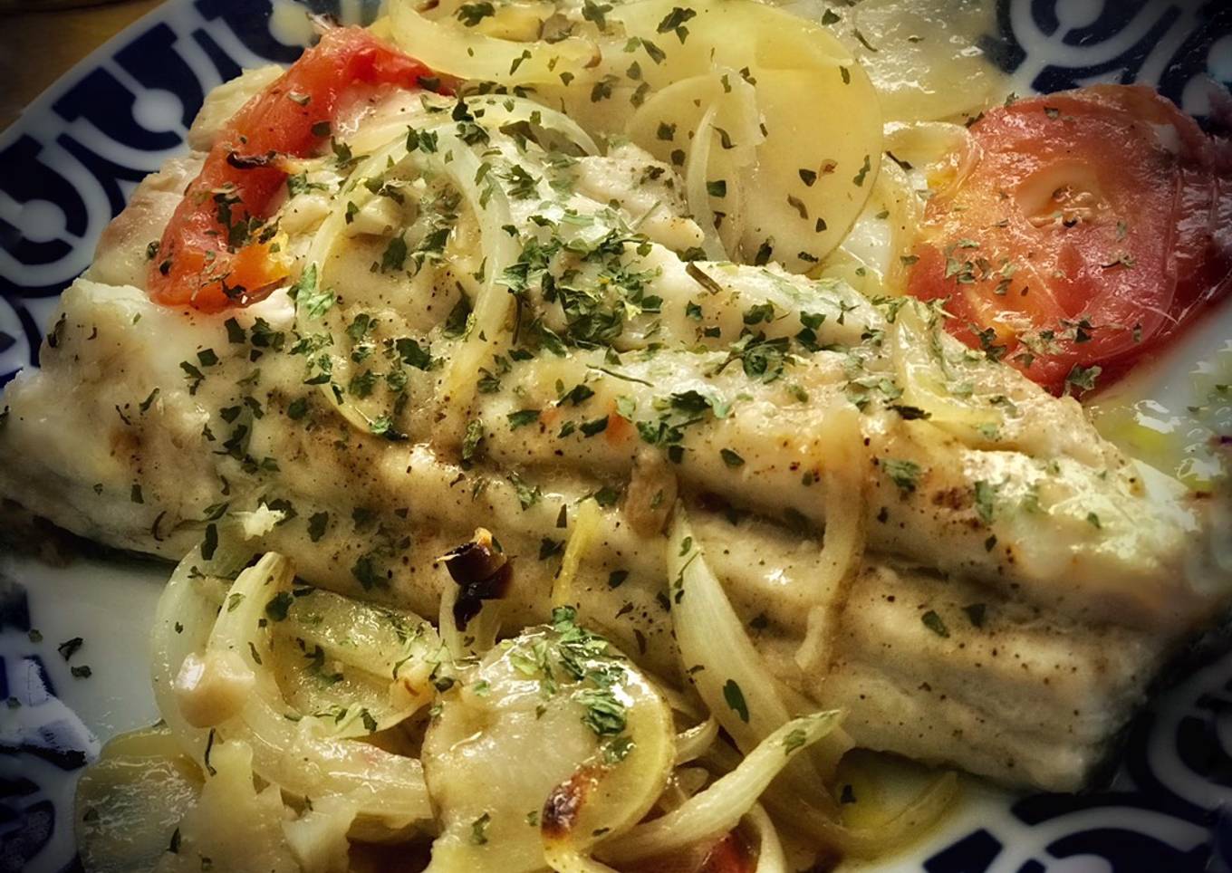 Lubina al horno con patatas