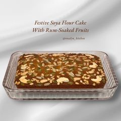 A picture of Festive Soya Flour Cake with Rum-Soaked Fruits.