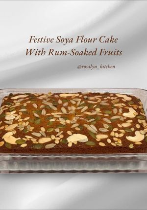 A picture of Festive Soya Flour Cake with Rum-Soaked Fruits.