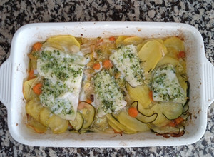 Foto principal de Bacalao al horno con verduras
