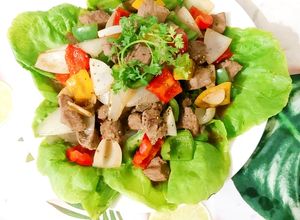 Hình của món Bò xào lúc lắc.