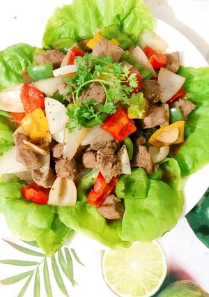 Hình của món Bò xào lúc lắc.
