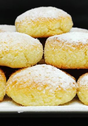 A picture of Soft Coconut Cookies with Only 3 Ingredients.