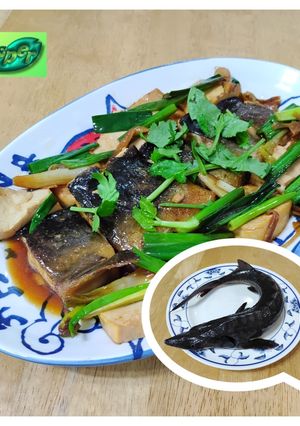 鱘龍魚三吃之完結篇 蔥燒鱘龍魚 的食譜成品照片