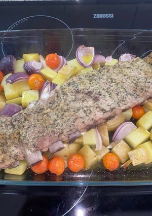 Una foto de Costillar de cerdo al horno