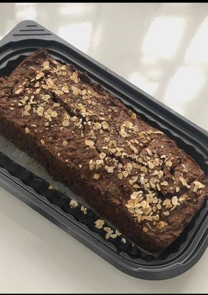 Hình của món EatcleanBánh táo yến mạch cacaoBên ngoài giòn bên trong mềm ẩm.