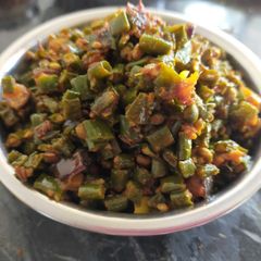A picture of Green Cowpea Beans - Brinjal Sabzi.