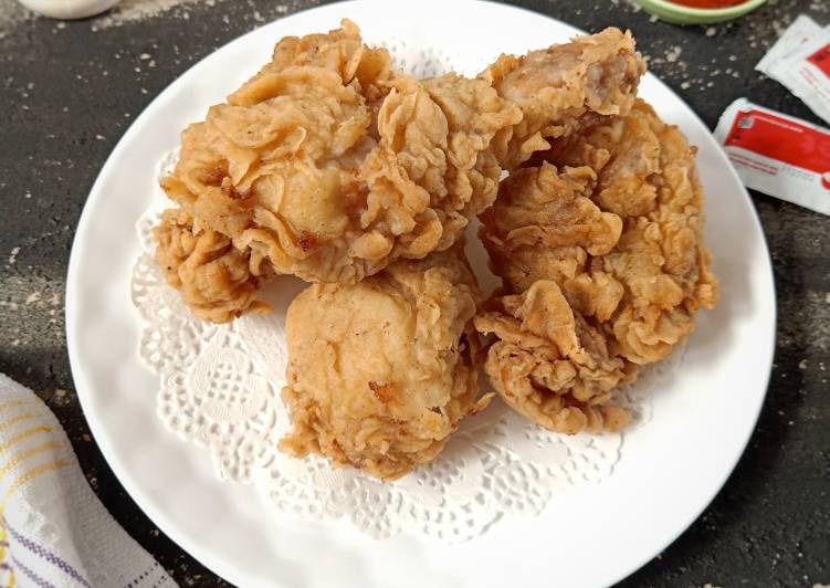 Resep @GURIH Ayam Goreng Crispy Ala KFC (Awet Renyah) resep masakan rumahan yummy app