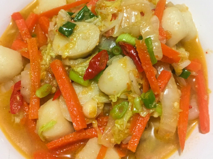 Resep Tumis Sawi Putih bakso ikan yang Enak