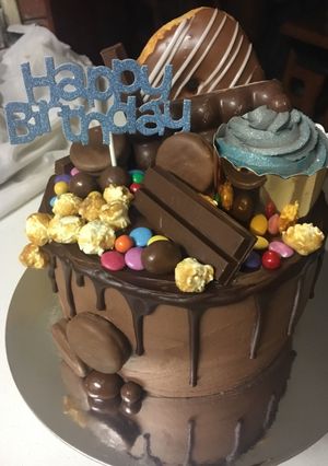 A picture of Delicious moist chocolate cake.