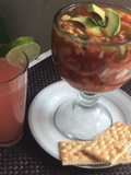 Coctel de Camarón estilo michoacan y rusa sin alcohol
