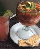 Coctel de Camarón estilo michoacan y rusa sin alcohol