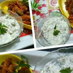 A picture of Yogurt veg dip with honey chilli potato...