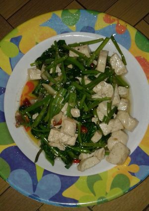 Foto resep Tumis kangkung tahu buatan ayu