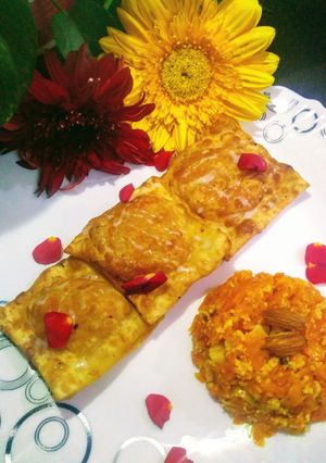 A picture of Gajar halwa puff.
