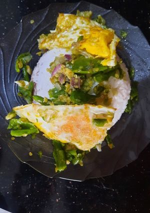 Foto resep Telur ceplok Cabai ijo