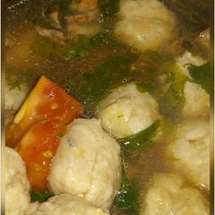 A picture of Bakso Ayam Sederhana (Simplified Indonesian Chicken Meatballs).