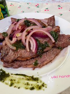 香煎牛排佐薄荷醬 的食譜成品照片