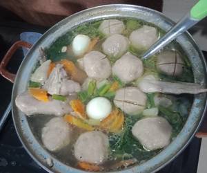 Ini Caranya Sayur sop baso ayam telur puyuh Lezat Mantap