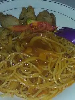 Foto resep Spaghetti saos barbeque dengan tuna goreng tepung