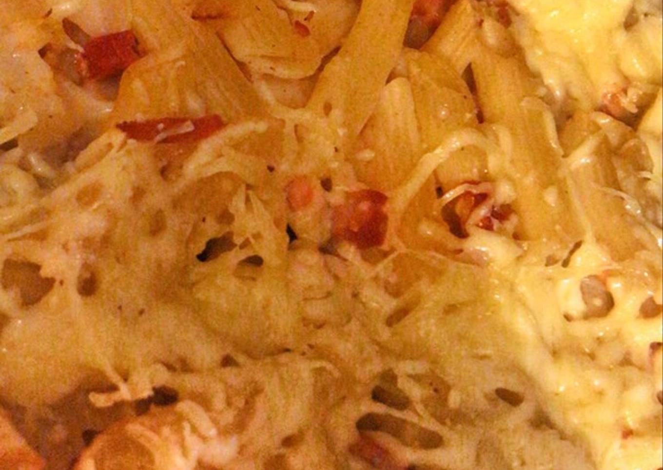 Gratin Pâtes aux Choux fleurs & Lardons