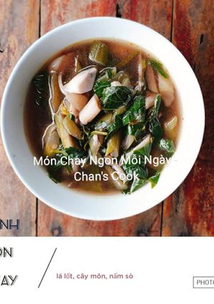 Hình của món Canh thân môn nấu lá lốt chay.